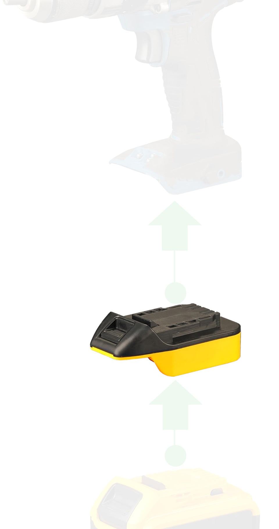 NovaQuantic adapter powers DeWalt 20V MAX battery for Hercules 20V tools.