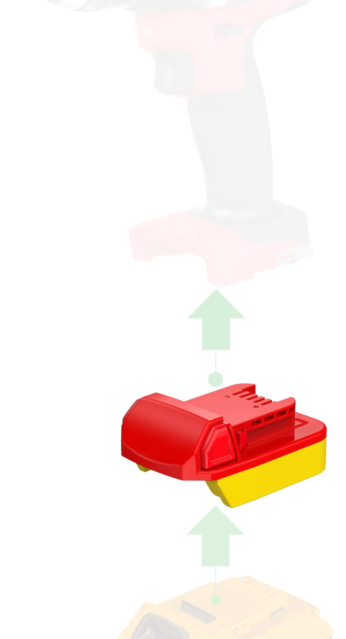 NovaQuantic adapter front view highlights sturdy build and broad Milwaukee compatibility.