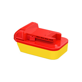 NovaQuantic adapter with DeWalt battery shows versatile power bridging for M18 tools.