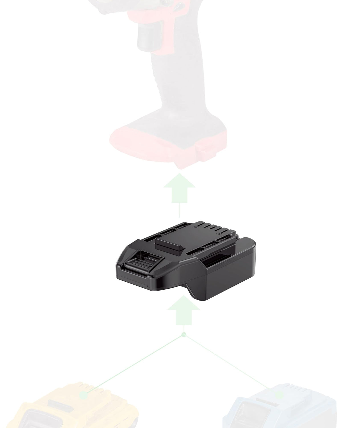 NovaQuantic adapter design for Bauer 20V tools provides a secure, compact fit.