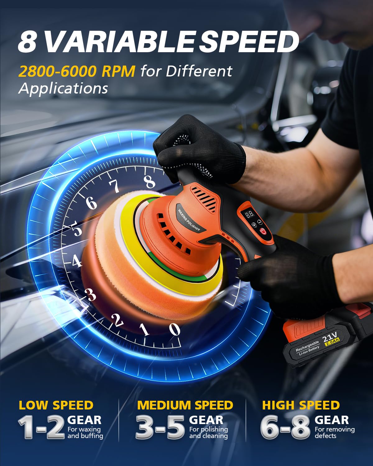 NOVARHOME dual 21V 2.0Ah batteries provide extended detailing sessions with quick swaps.