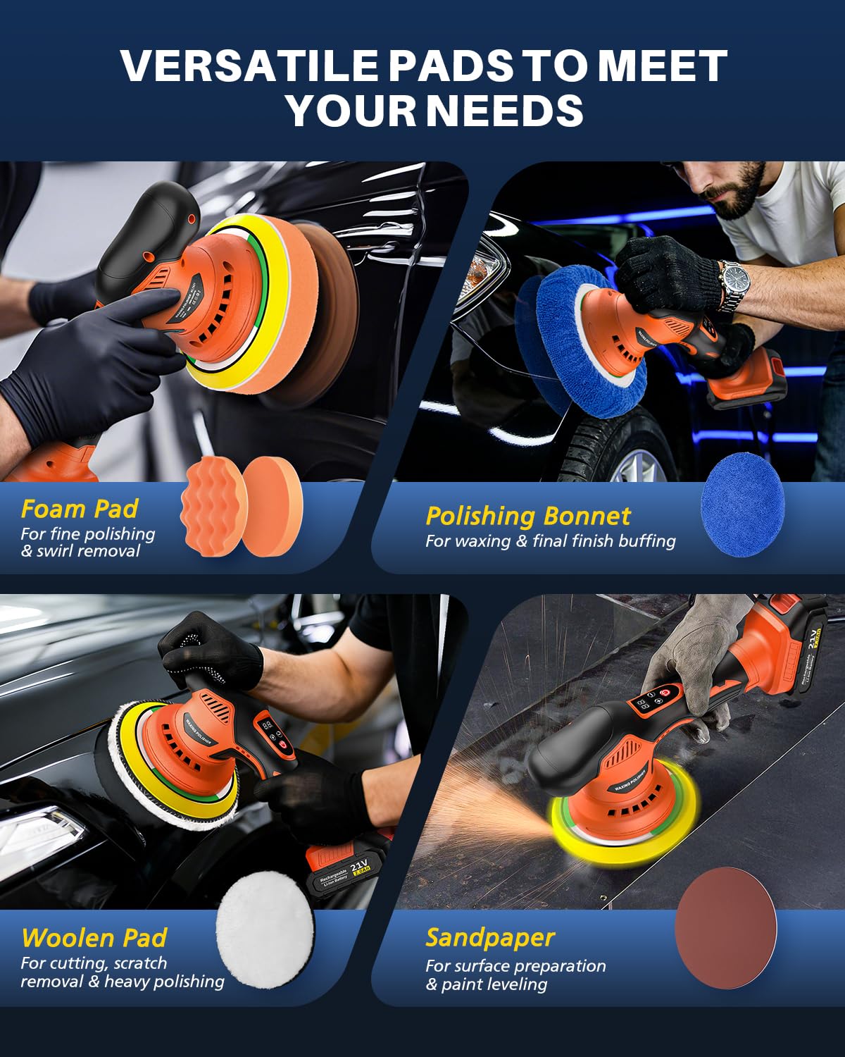 NOVARHOME fast charger keeps batteries ready for back-to-back polishing.