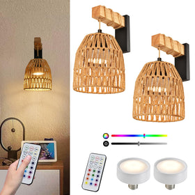 NOVCAND boho wall sconce with remote for cozy bedroom ambience