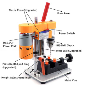 NovelLife Mini Drill Press front panel with accessible controls for easy speed tweaks