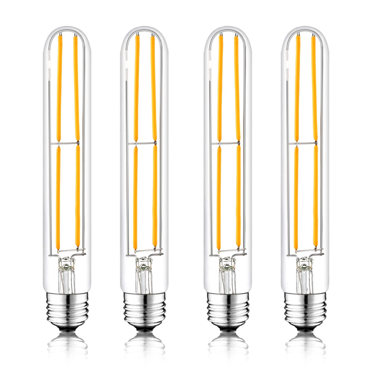 NOVELUX T10 LED bulb close-up in clear glass showcasing vintage Edison style for decorative fixtures.