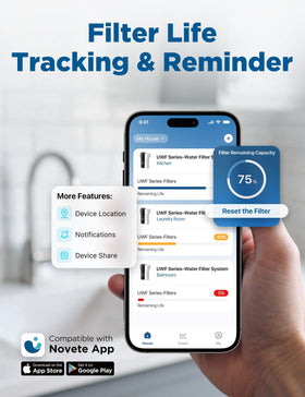 NOVETE direct kitchen faucet connection for easy installation.