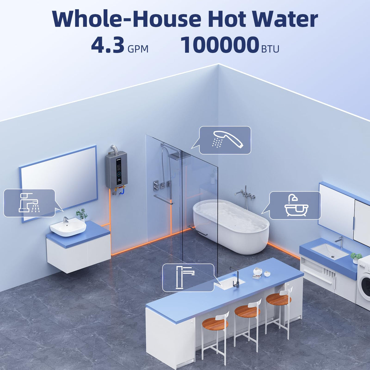 Compact indoor NOVIEEX design with LED touchscreen