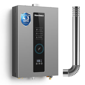 NOVIEEX tankless water heater with LED display for precise temperature control