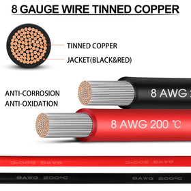 NOVINO 8-gauge battery extension wire connectors ensure solid trolling motor connections.