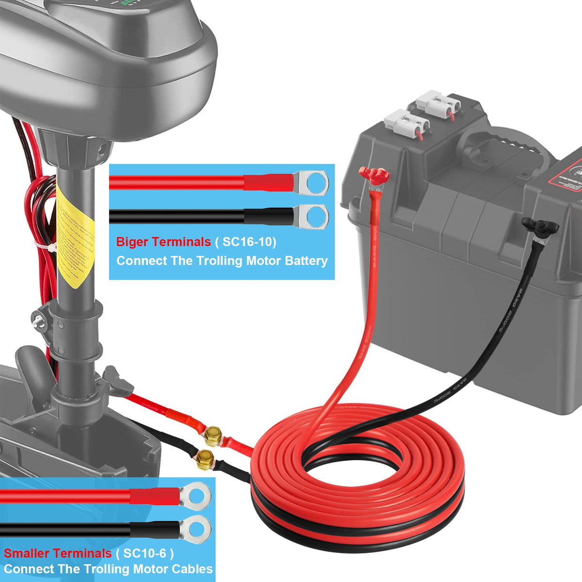 NOVINO marine wiring compatible with most trolling motor systems for easy integration.
