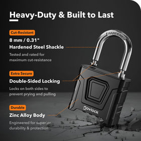 NovLock padlock hidden code view demonstrates discreet access control.