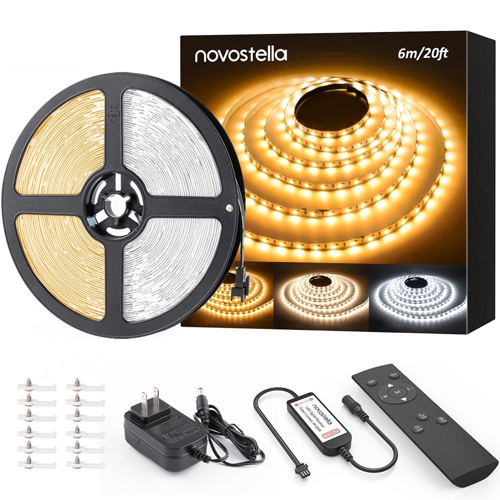 NOVOSTELLA 20ft tunable-white LED strip kit for ambient home lighting.