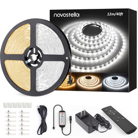 Novostella 40ft tunable white LED strip with remote for versatile lighting control
