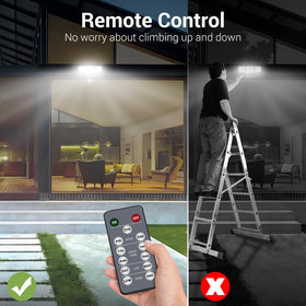 NOVOSTELLA LED flood light 3 heads outdoor adjustable with motion activation for wide-area coverage.