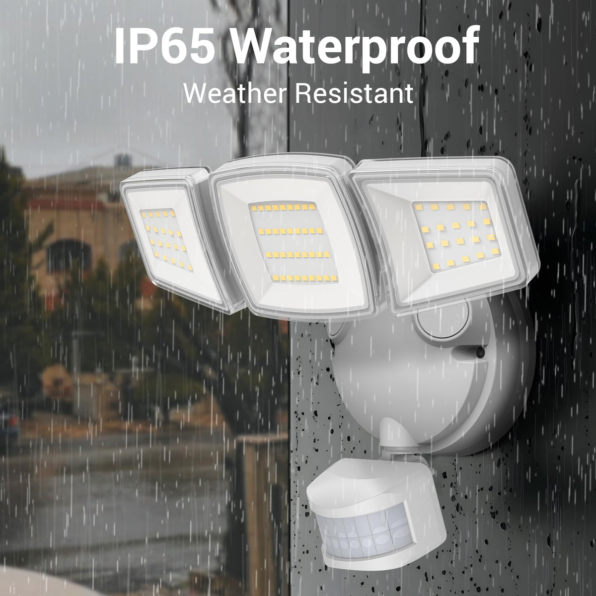 NOVOSTELLA motion-sensor security light with remote provides proactive illumination around entryways.