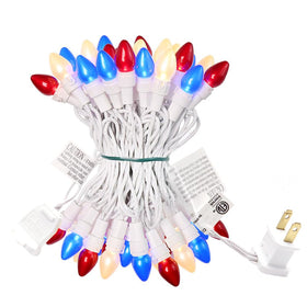 Novrose patriotic LED C3 glass bulbs for vibrant outdoor and indoor festive lighting