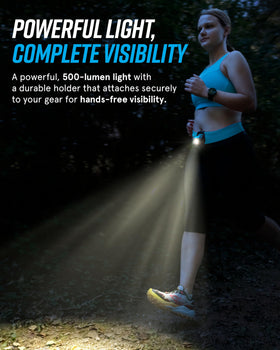 Noxgear Nomad worn at the waist provides wide flood beam for trails