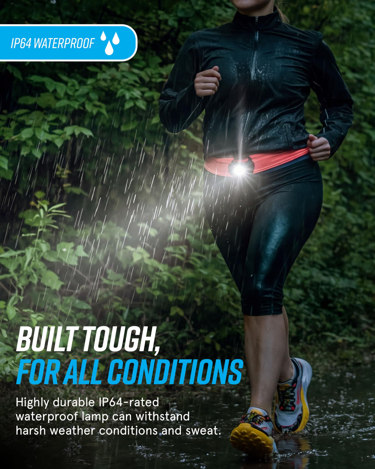 Versatile Nomad light usable as chest, waist, or clip-on on gear