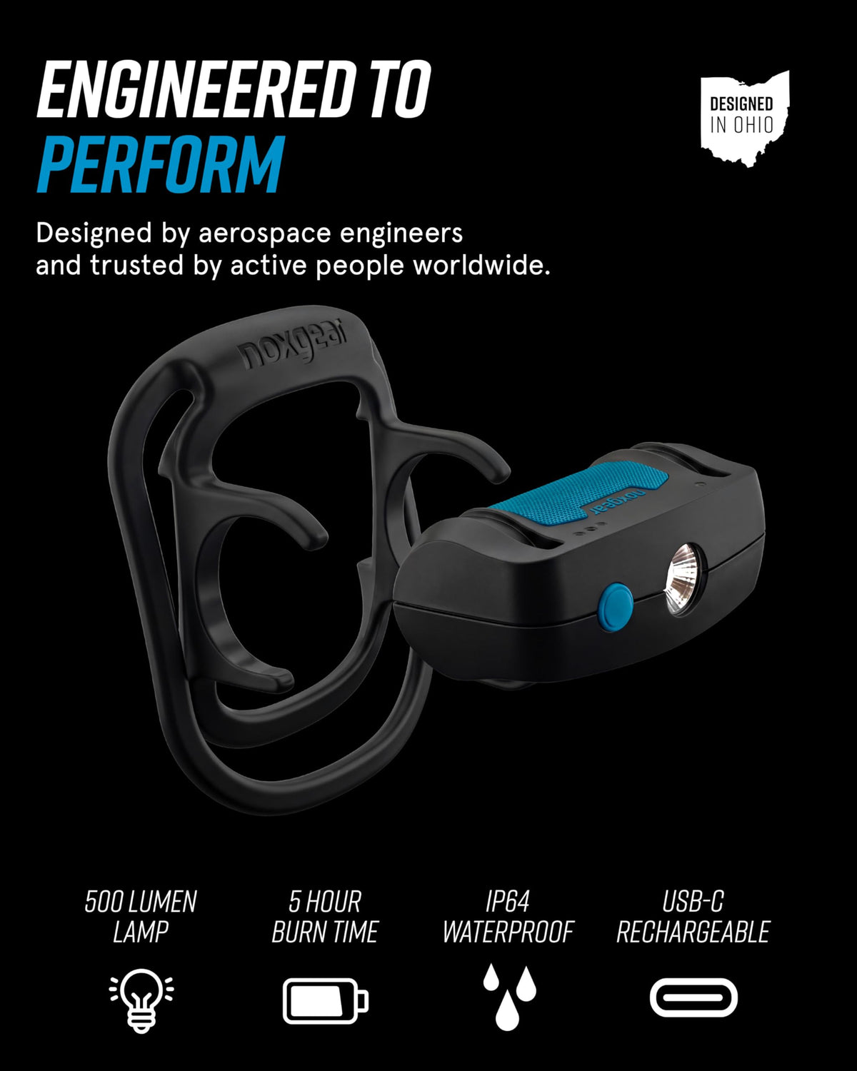 Compact, waterproof Nomad light ready for trails and night walks
