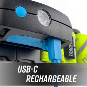 Noxgear Tracer chest lamp adjustable strap stays secure during activity
