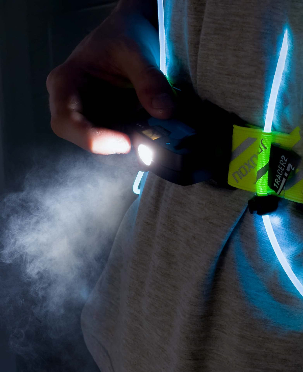 Noxgear Tracer chest lamp weatherproof body withstands rain and sweat