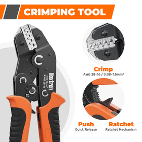 Noxtren ratcheting mechanism ensures complete, repeatable crimps