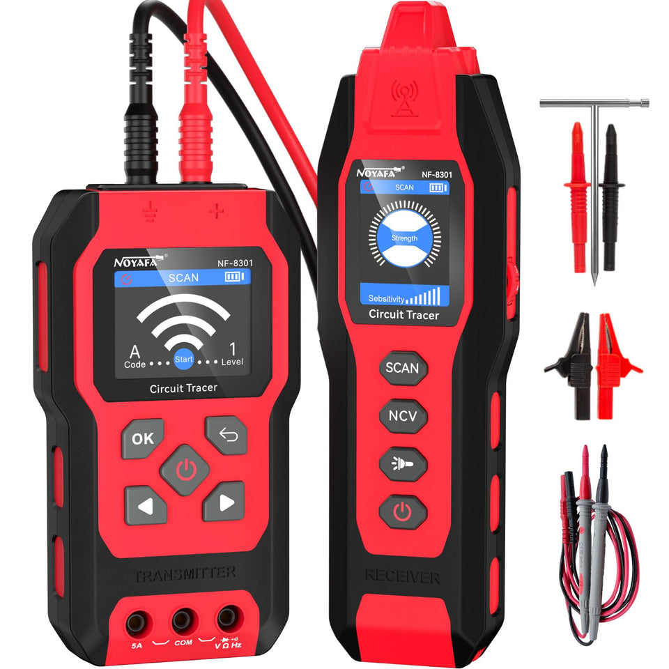NOYAFA NF-8301 transmitter setup enables quick circuit tracing.