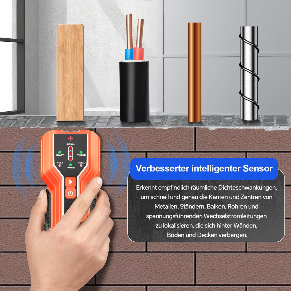 NOYAFA 3-in-1 detects live AC wires to prevent accidental contact during installs.