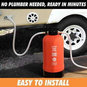 NPGLOBAL RV water softener multi-use supports RVs, boats, and mobile car washing.
