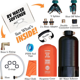 NPGLOBAL RV water softener regeneration demonstrates fast recharge with salt for ready soft water.