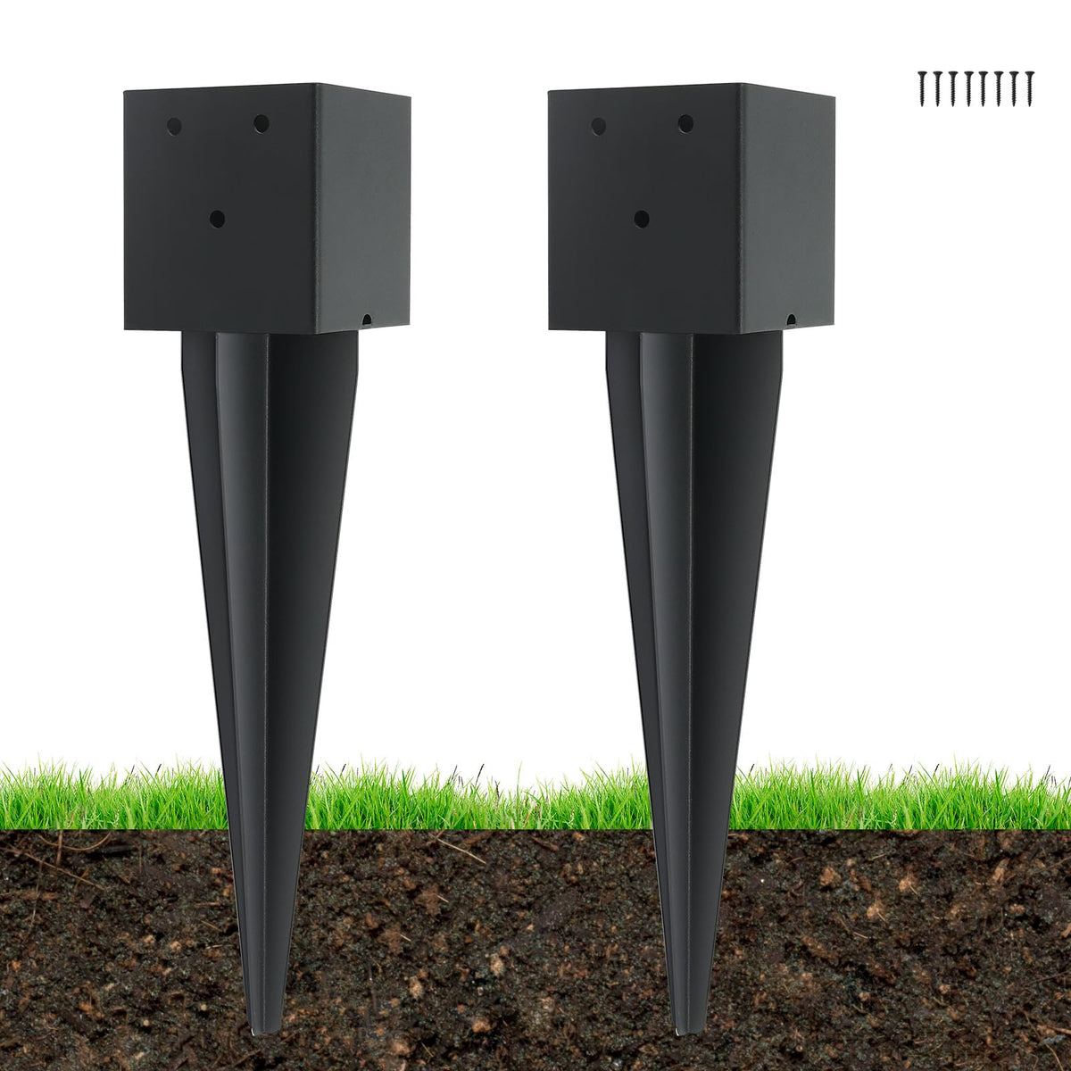 Nrspp fence post anchor upper-4in lower-12in supports 4x4 posts, corrosion resistant.
