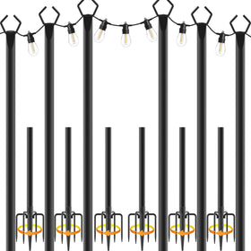 NSHWFW 6-pack heavy-duty light poles ready for outdoor lighting layouts.