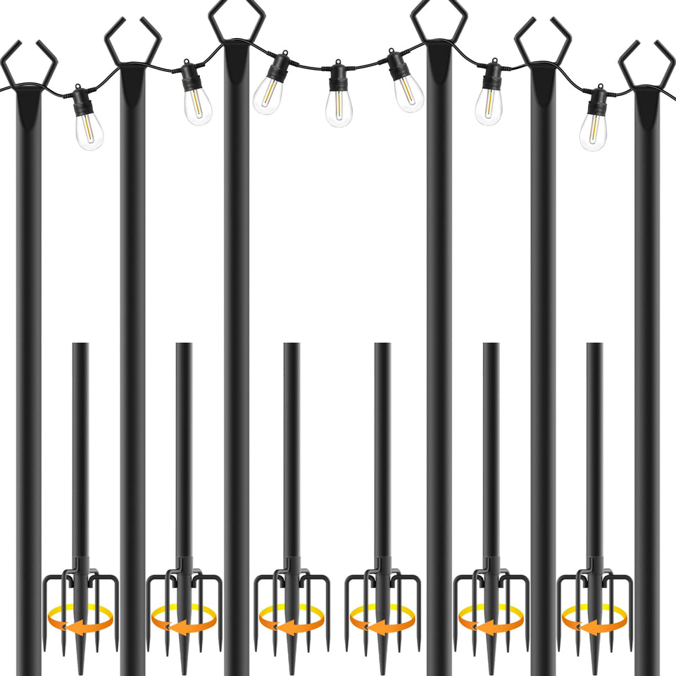 NSHWFW 6-pack heavy-duty light poles ready for outdoor lighting layouts.