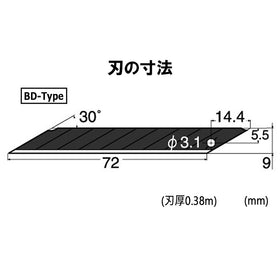 NT Cutter black blade container keeps blades organized and protected.