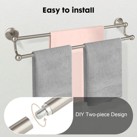 Ntipox 24-inch double towel bar enables efficient towel storage and drying