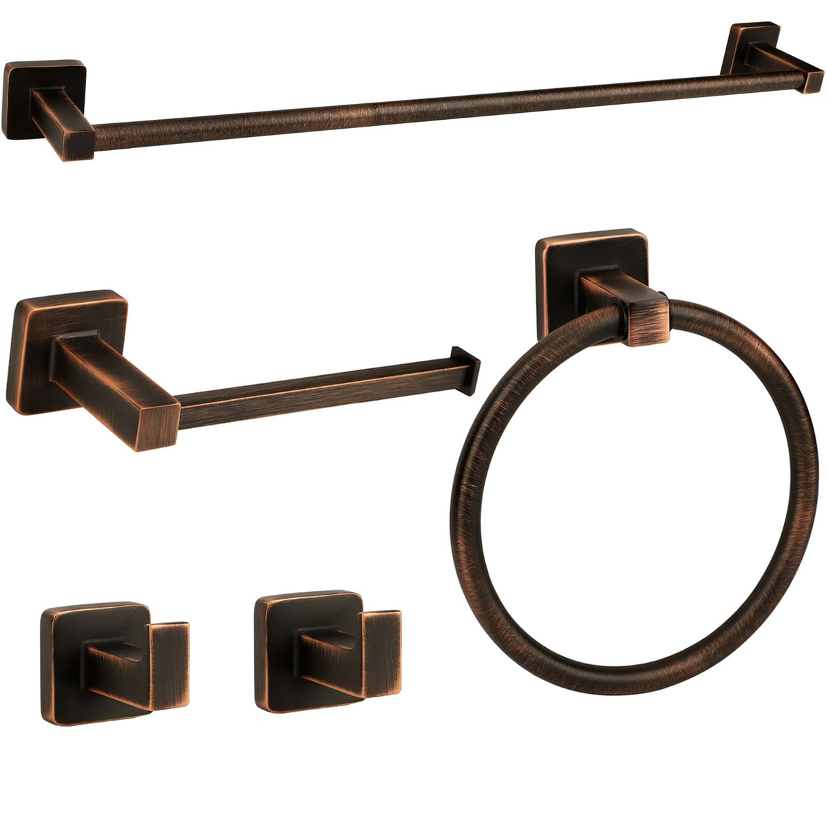 Ntipox 24-inch towel bar in antique bronze keeps towels organized.