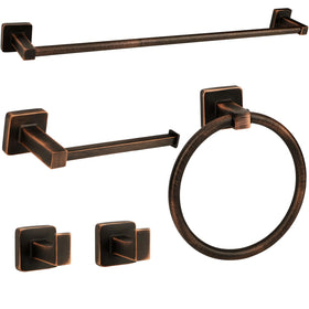 Ntipox 24-inch towel bar in antique bronze keeps towels organized.