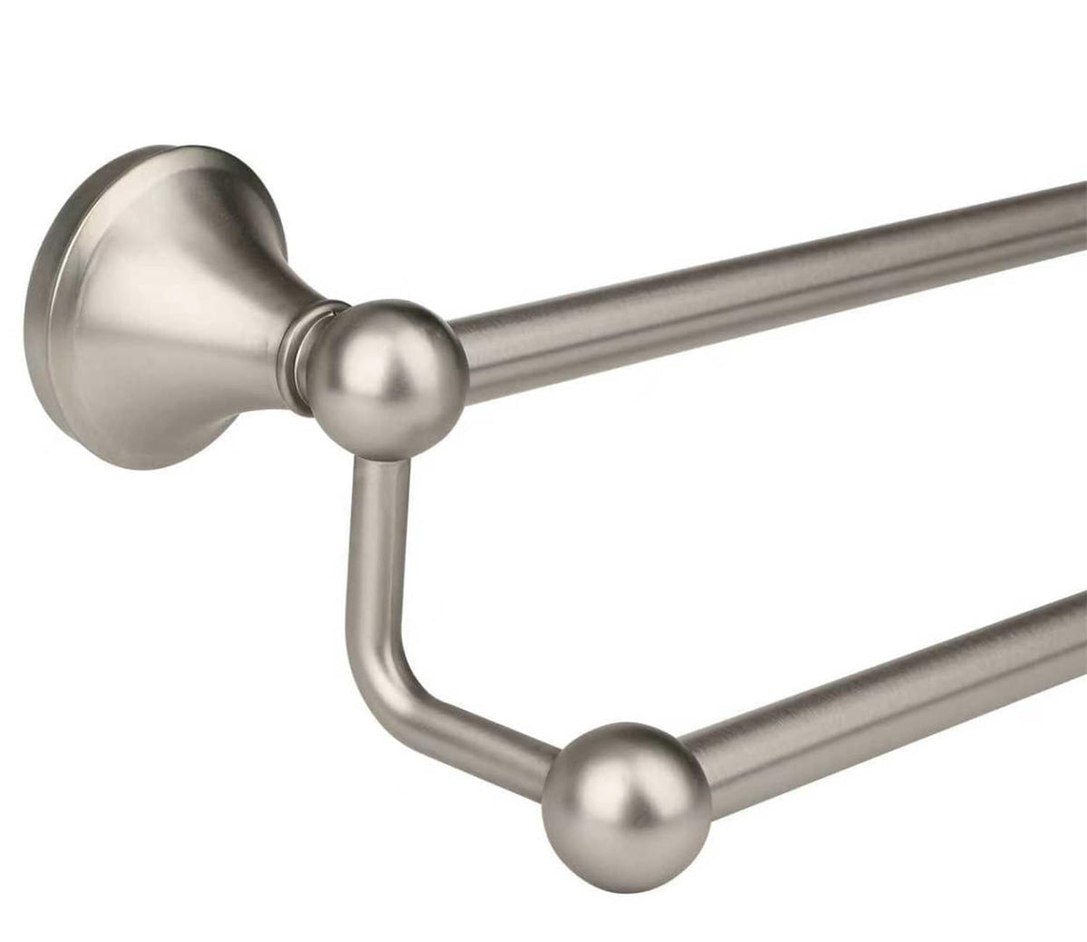 Ntipox antique 24-inch double towel bar in brushed nickel on wall for vintage bathroom style