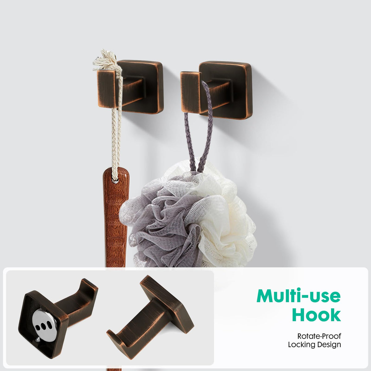 Antique bronze finish on Ntipox hardware adds durable style.