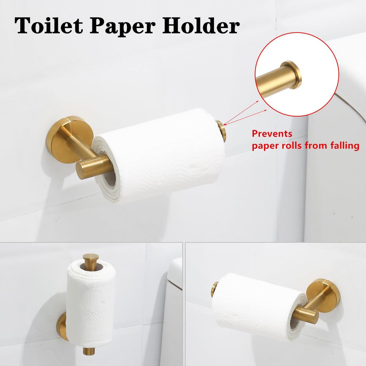 Ntipox brushed gold robe hook 2 adds extra hanging space.