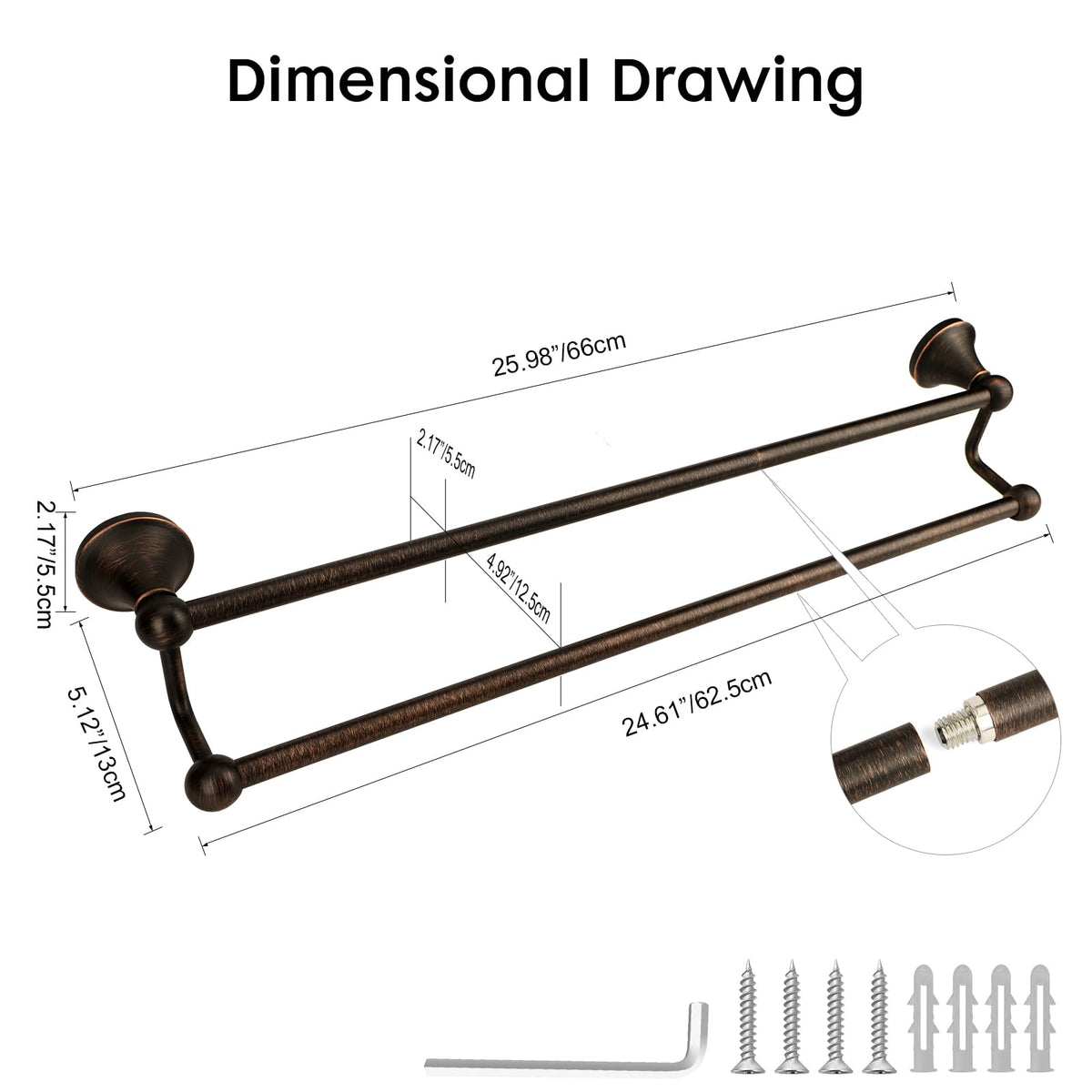 DIY-friendly Ntipox towel bar includes screws and template