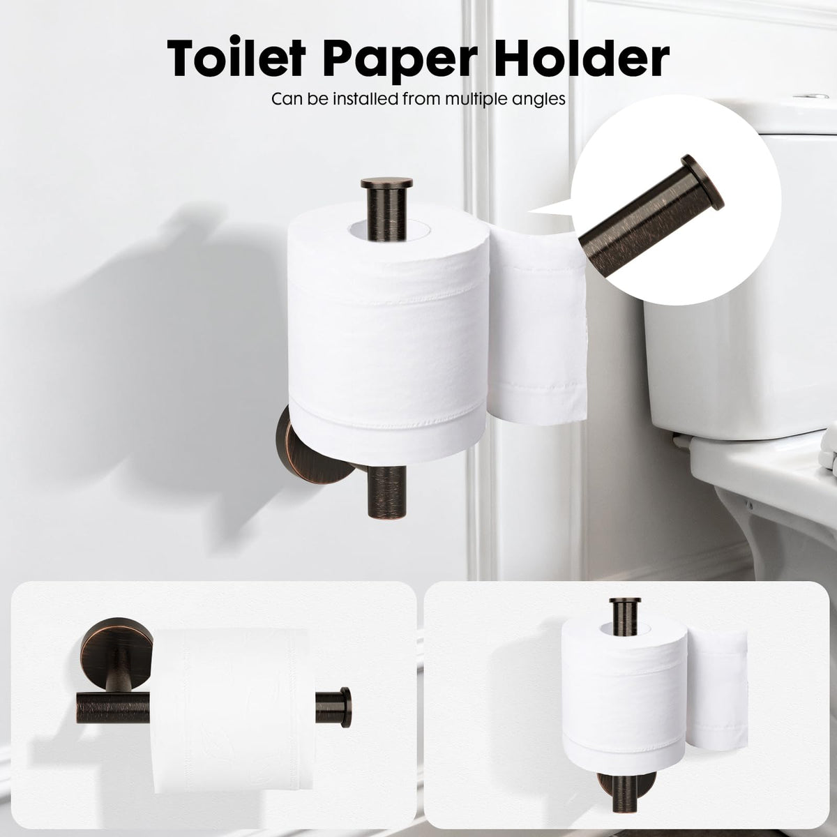 Ntipox oil rubbed bronze bathroom accessory set on display for inspiration.