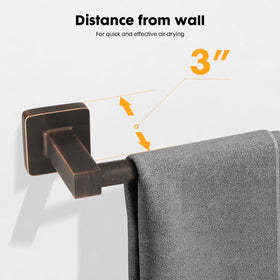 Ntipox wall-mounted towel rack bronze-brushed enhances organization while preserving space