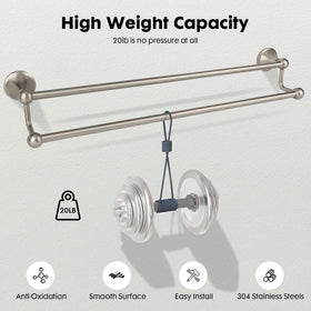 Ntipox wall-mounted towel rack with 2.2 inch clearance for airflow