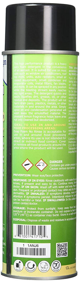 Nu-Calgon Evap Foam emulsifies dirt on evaporator coils for easy removal