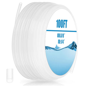 Nuanchu 100ft polyethylene tubing, white translucent, ideal for liquid transfer in homebrew setups.