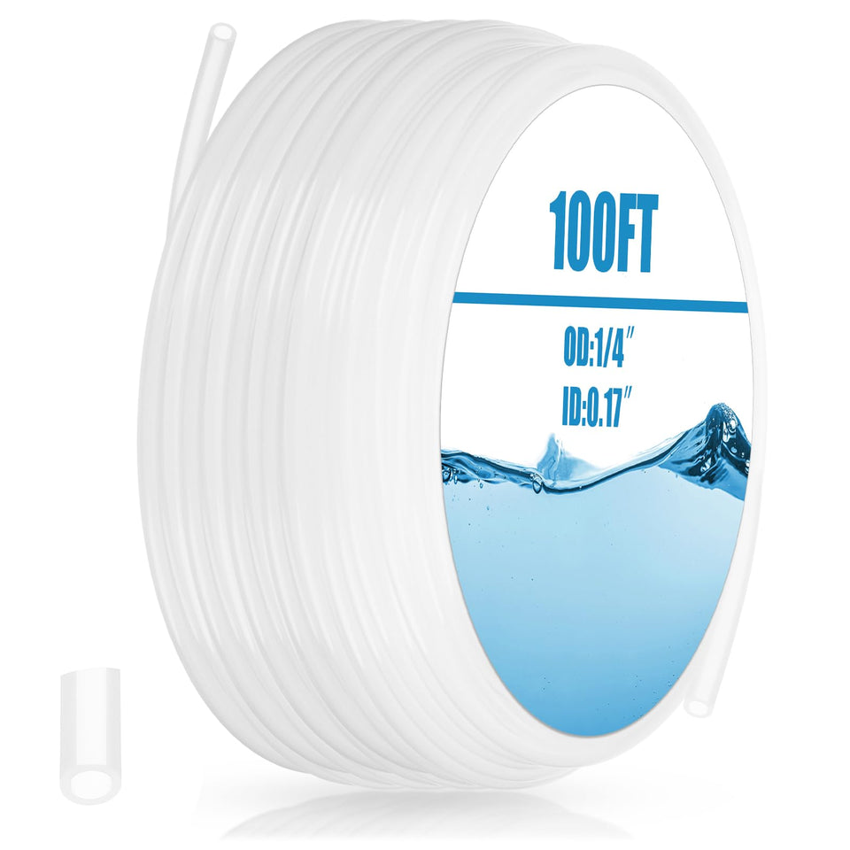 Nuanchu 100ft polyethylene tubing in white for versatile water transfer applications.