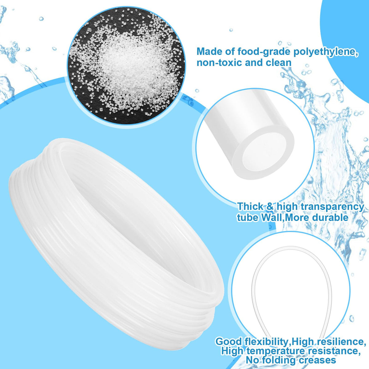 Nuanchu 1/4 inch ID x 3/8 inch OD tubing, durable 0.062 inch wall for reliable flow.