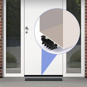 Nuanchu easy-install door sweep shown with tool-free attachment concept.