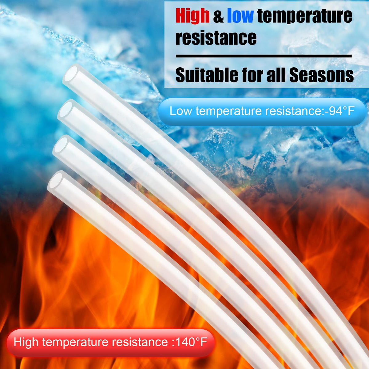 Nuanchu flexible translucent tube supports easy cutting and bending without kinking.